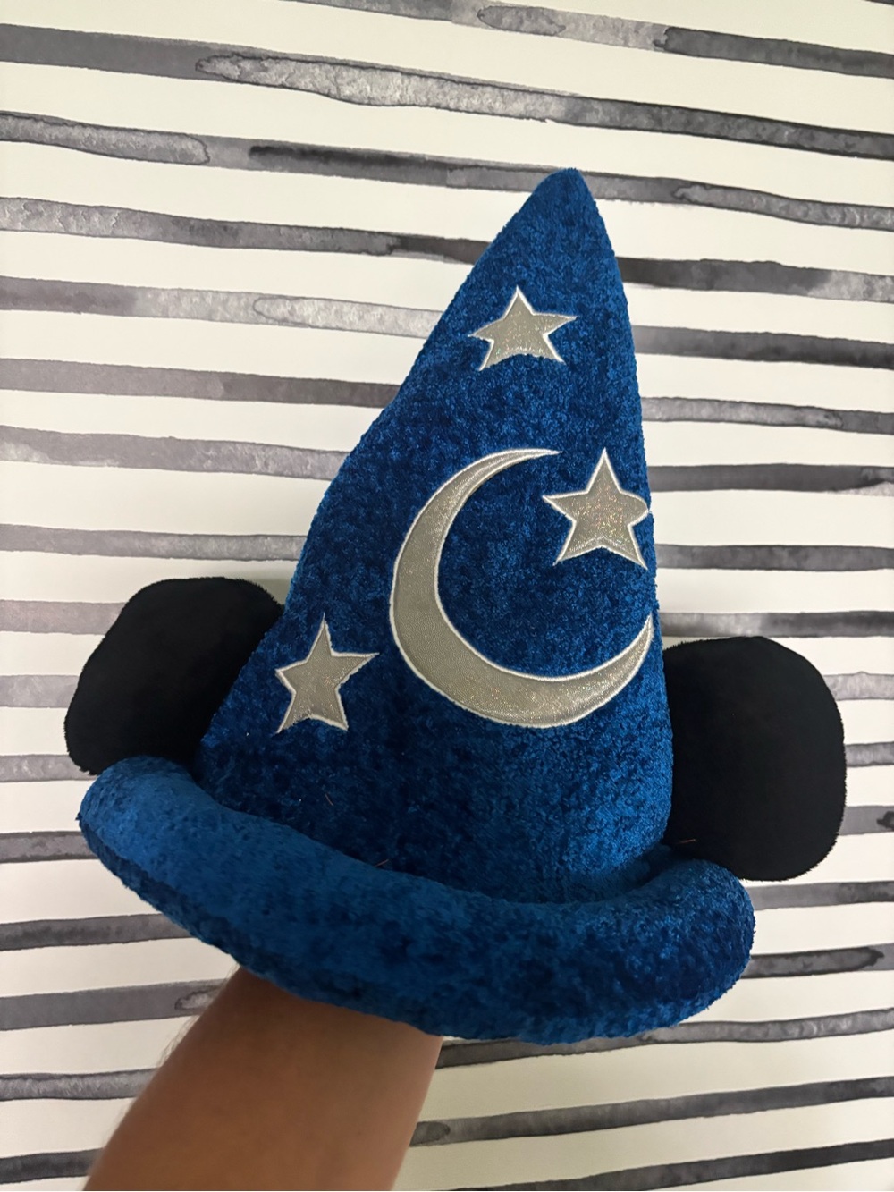 Disney Dark Blue Wizard Hat with Silver Moon & Stars